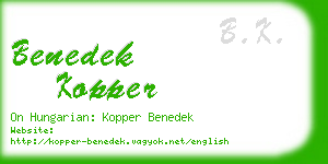 benedek kopper business card